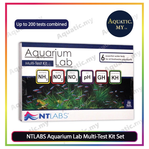 NTLABS Aquarium Lab Multi-Test Kit Set NH3 /NO2 /NO3 /PH /GH /KH Test ...