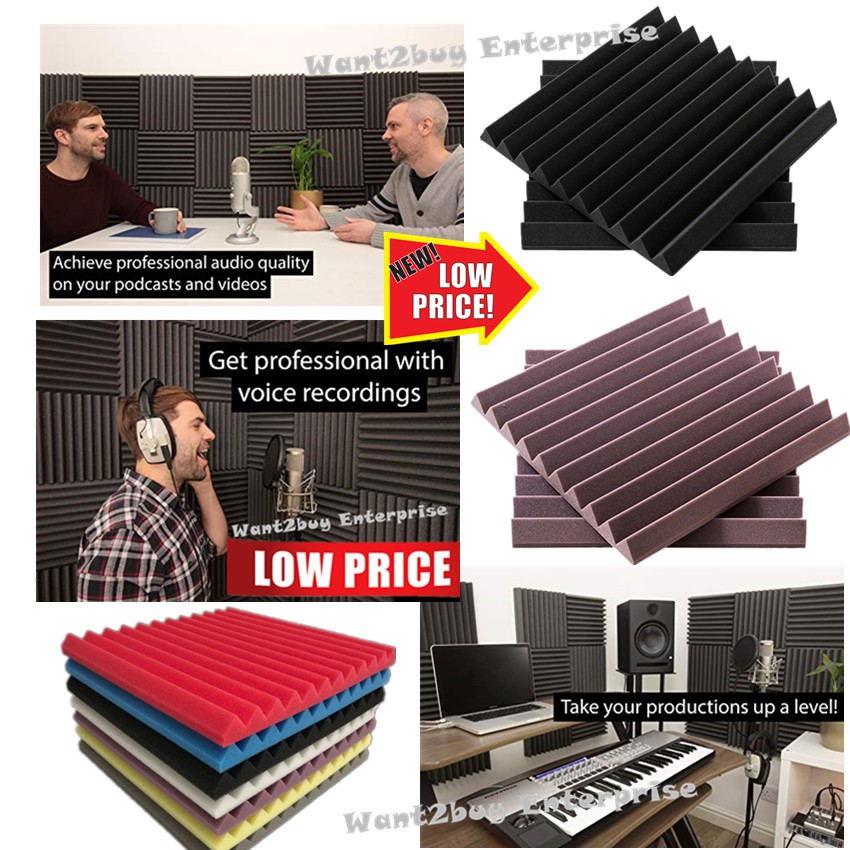 1pc Wedge Soundproof Sponge Sound Stop Absorption Panel Recording ...