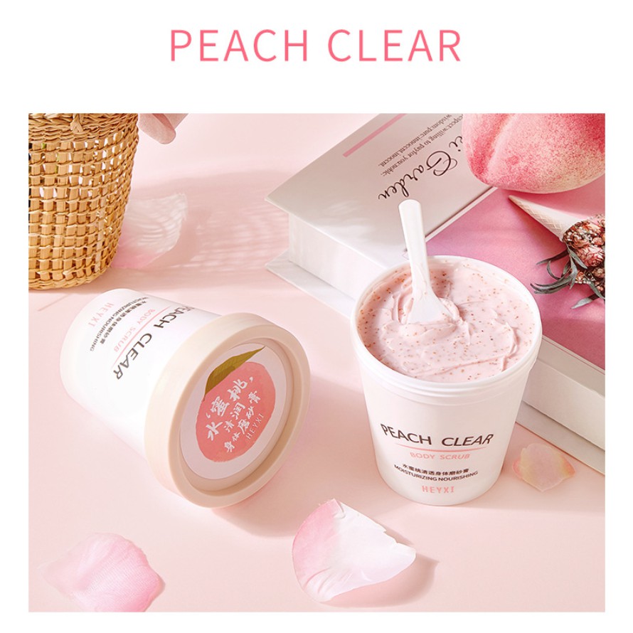 Body Scrub 水蜜桃磨砂膏 去鸡皮身体磨砂 去角质 HEYXI Peach Bath Exfoliating 磨砂膏 Lotion