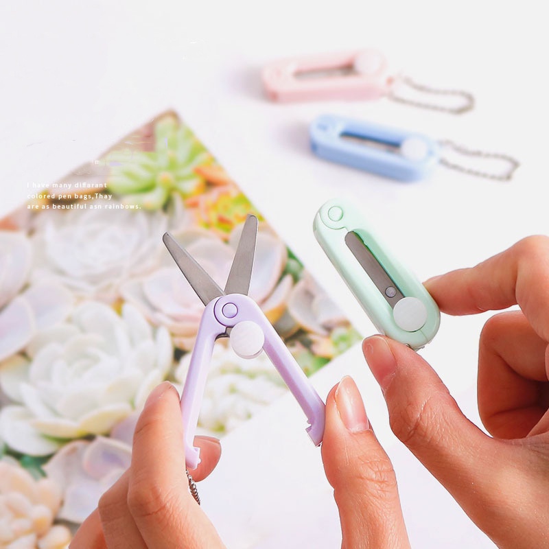 INS Minimalist Pastel Colour Cute Mini Scissors Portable Retractable ...