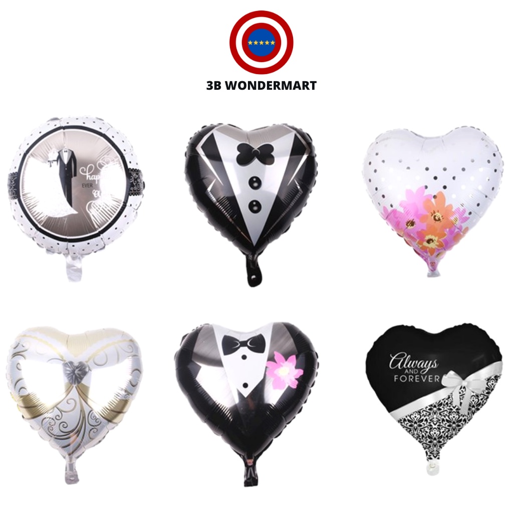 18Inch Heart-Shaped Love Aluminum Foil Balloon Wedding Dress Balloon ...