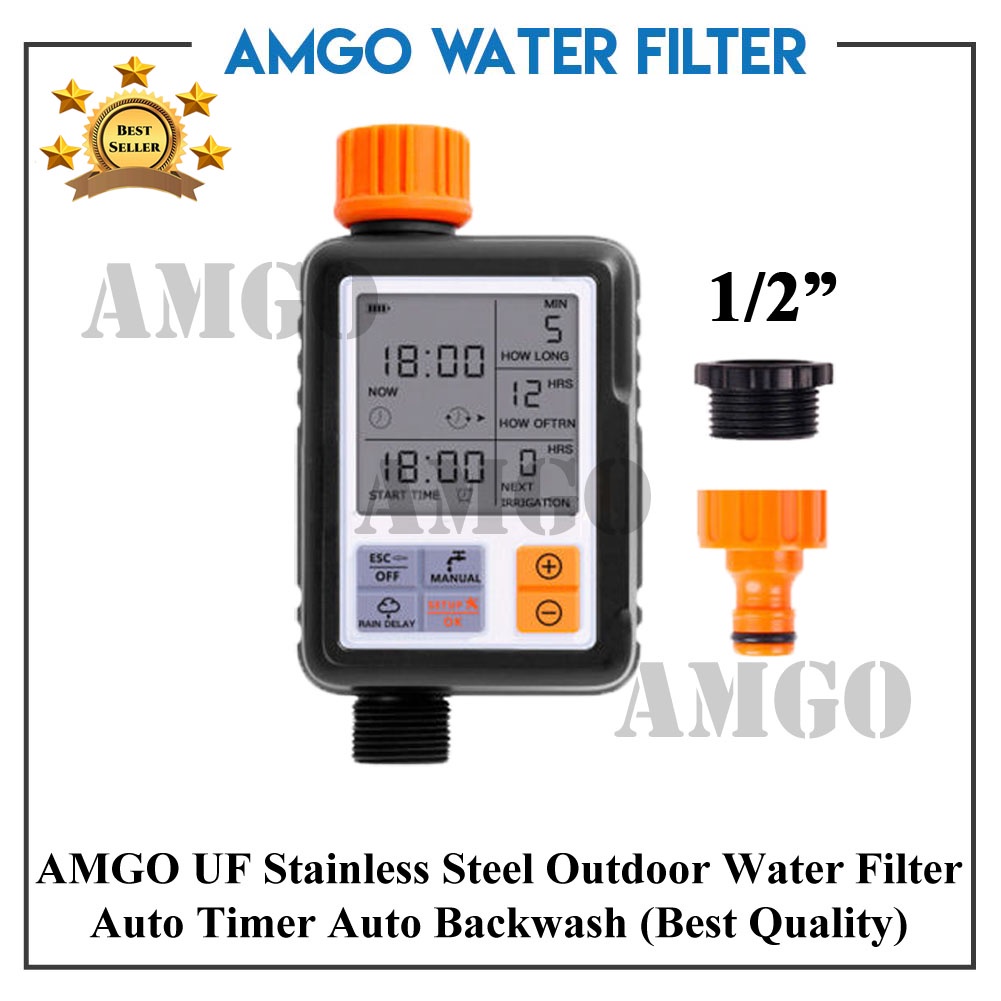 AMGO UF Membrane Stainless Steel Outdoor Water Filter Auto Timer