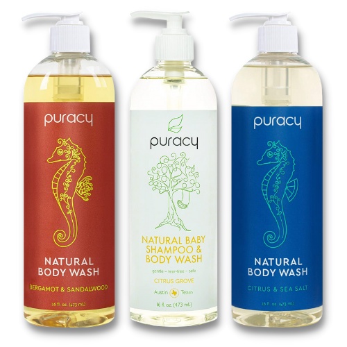 [ iiMONO ] Puracy Natural Shampoo and Body Wash Made in USA Citrus