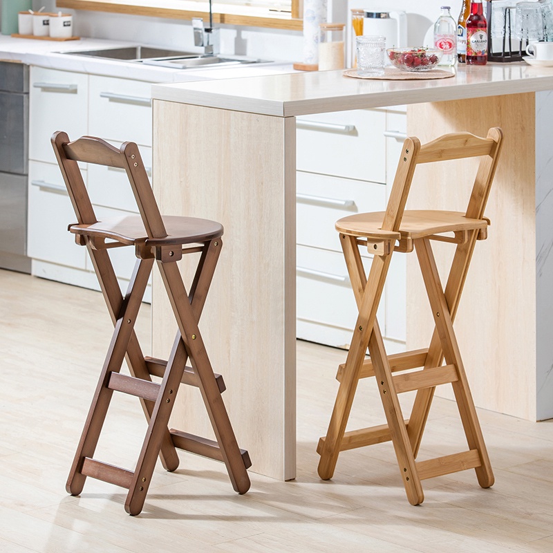 Solid wood space saving bar and stools hot sale