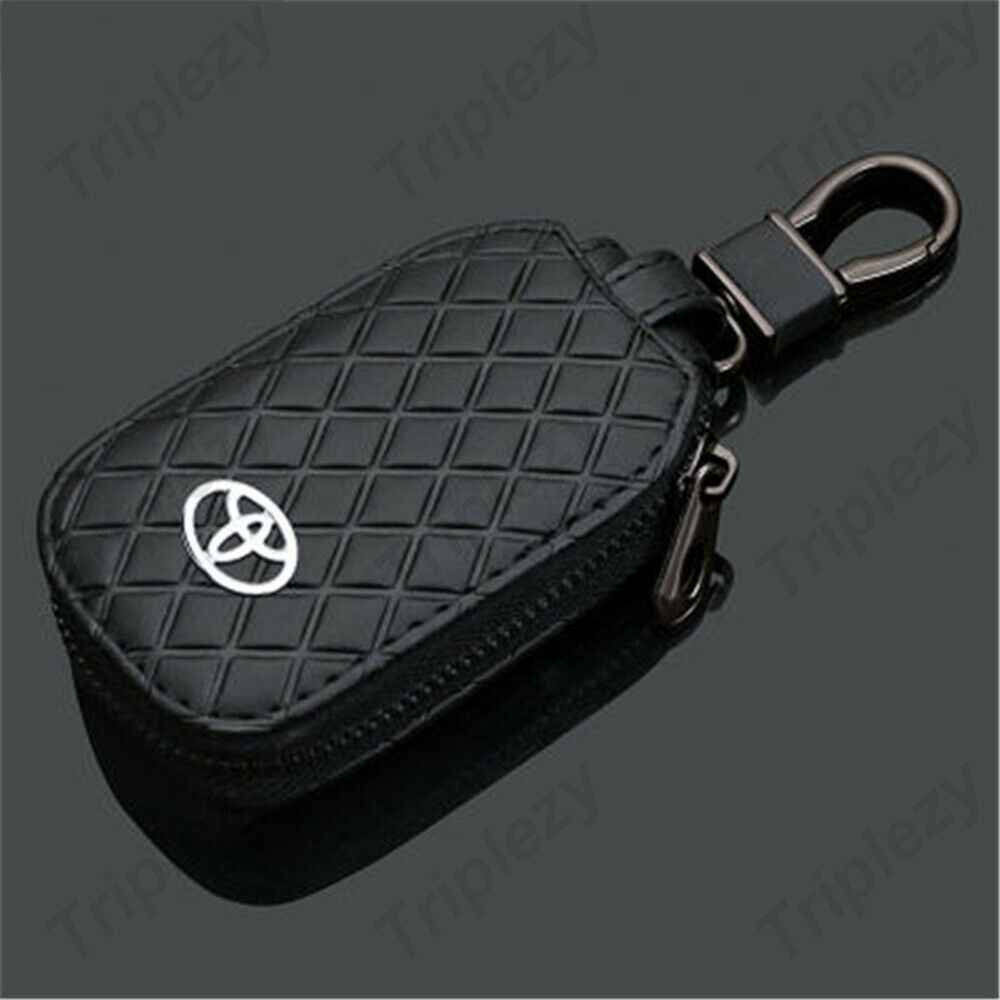 Diamond Grain Leather Flip Car Key Case Cover FOB Bag Pouch Wallet for ...