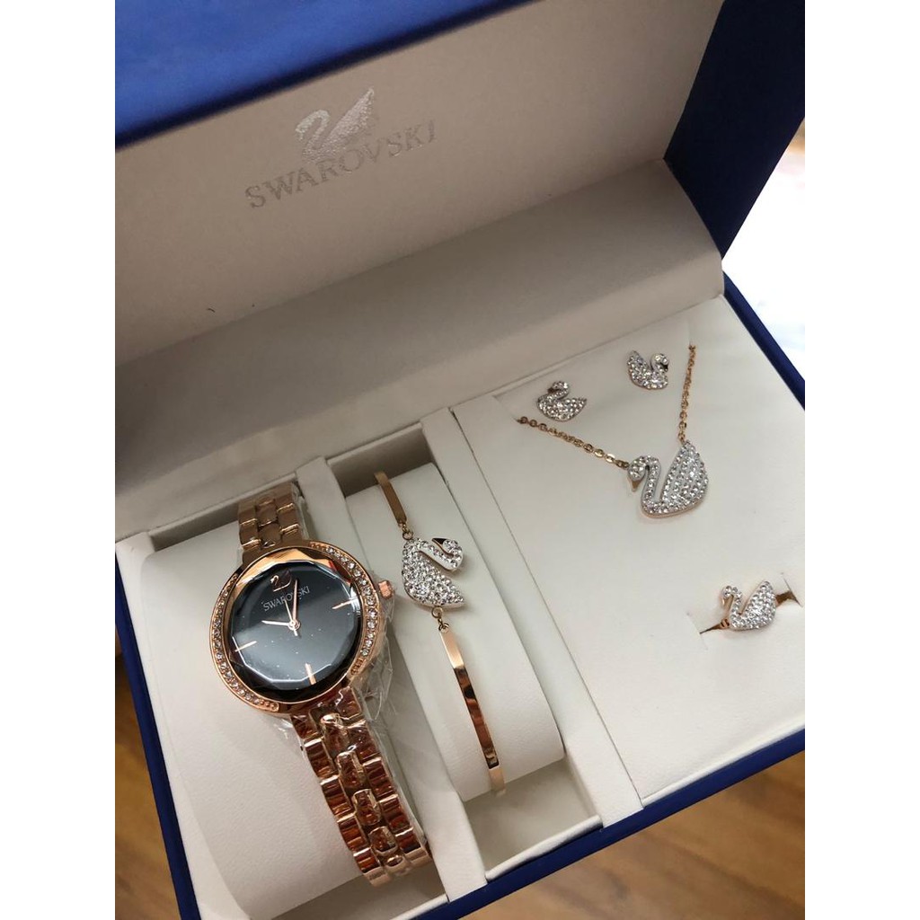 Swarovski watch sale bracelet set