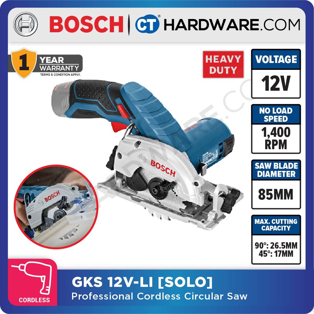 BOSCH GKS 12 V LI CORDLESS CIRCULAR SAW 15MM 12V GKS12VLISOLO