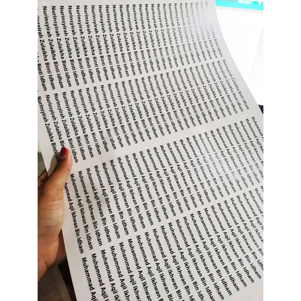sticker nama siap potong | Shopee Malaysia
