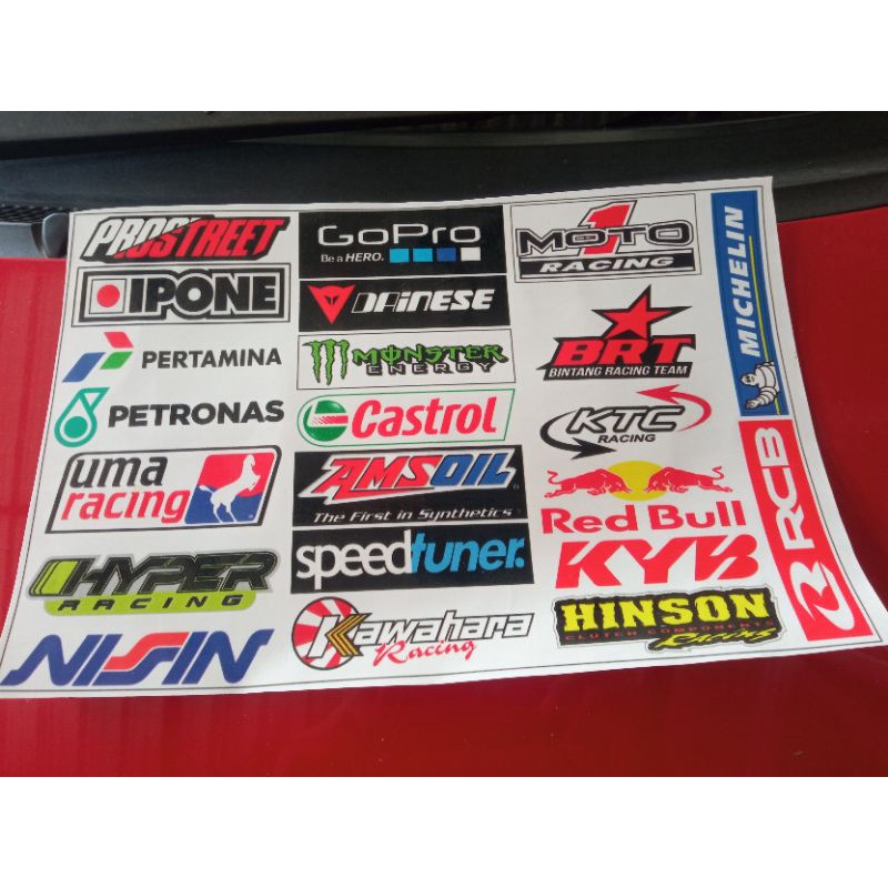 STICKER PACK SPONSOR RACING KYB PROSTREET BRT SPEEDTUNER HELMET STICKER ...