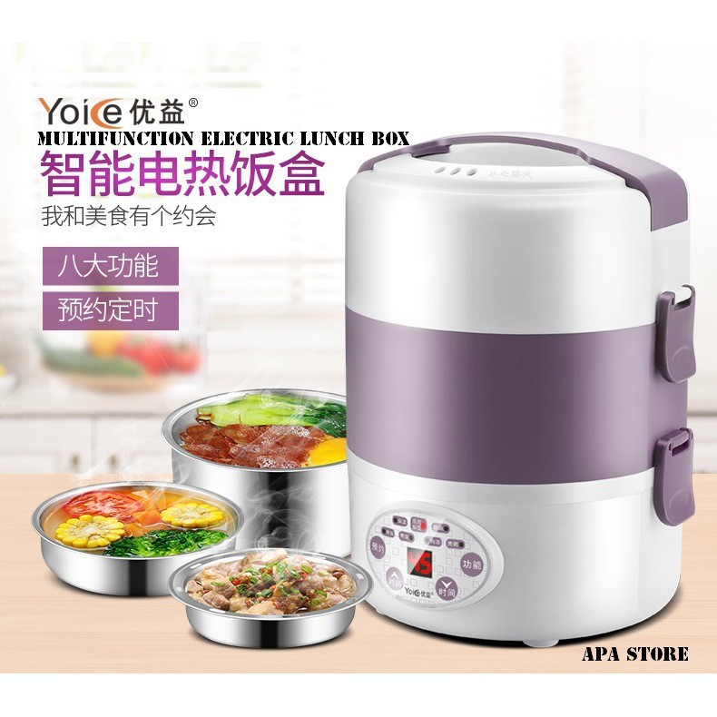 3 Layers Multi Function Electric Lunch Box (2Liter) | Shopee Malaysia