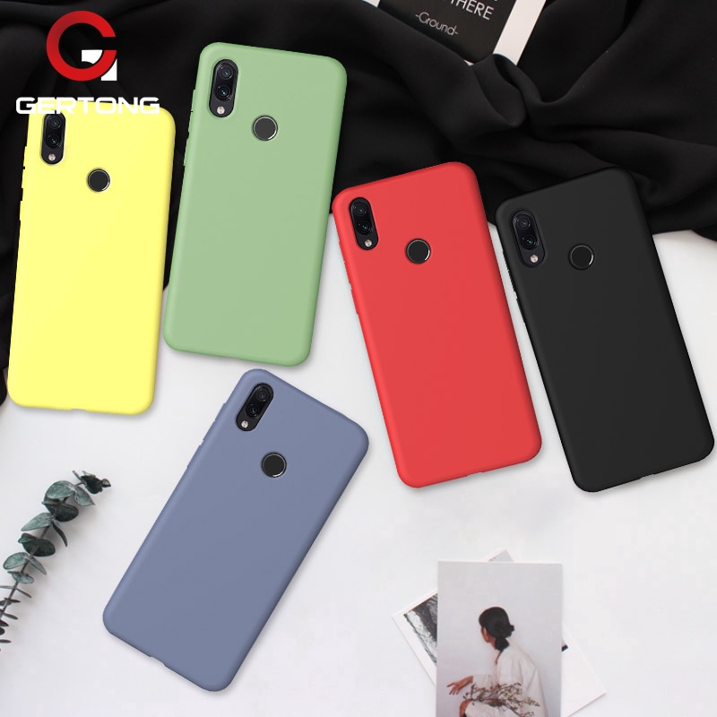 solid candy color silicone case on for xiaomi redmi note 7 note7