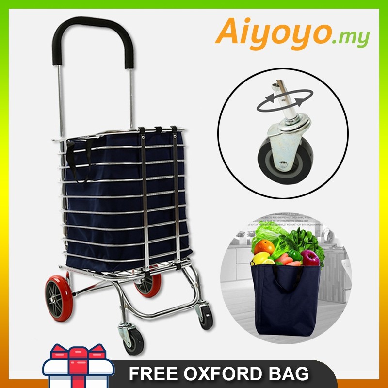 Multi Functional Folding Foldable Shopping Grocery Trolley Cart Oxford