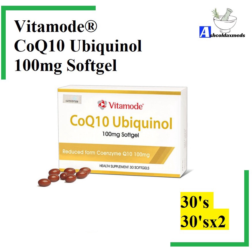 Vitamode CoQ10 Ubiquinol 100mg 30s or 30sx2 Softgels(EXP03/2025