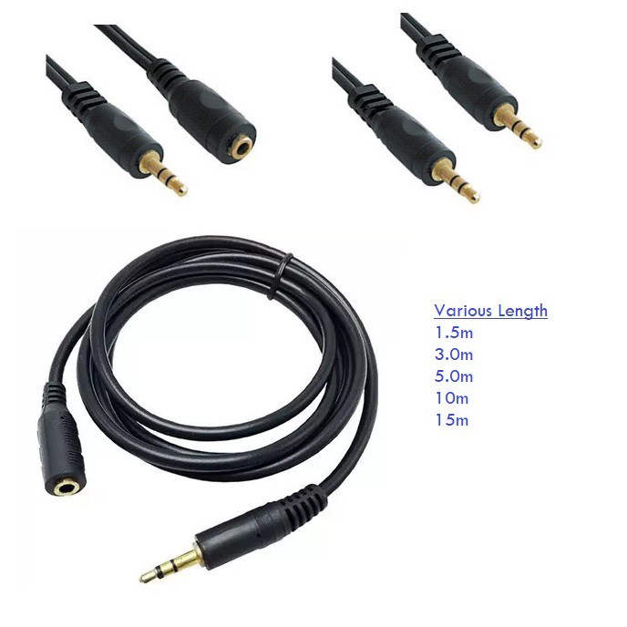 Audio Cable Stereo mini jack 3.5 M/F 10m