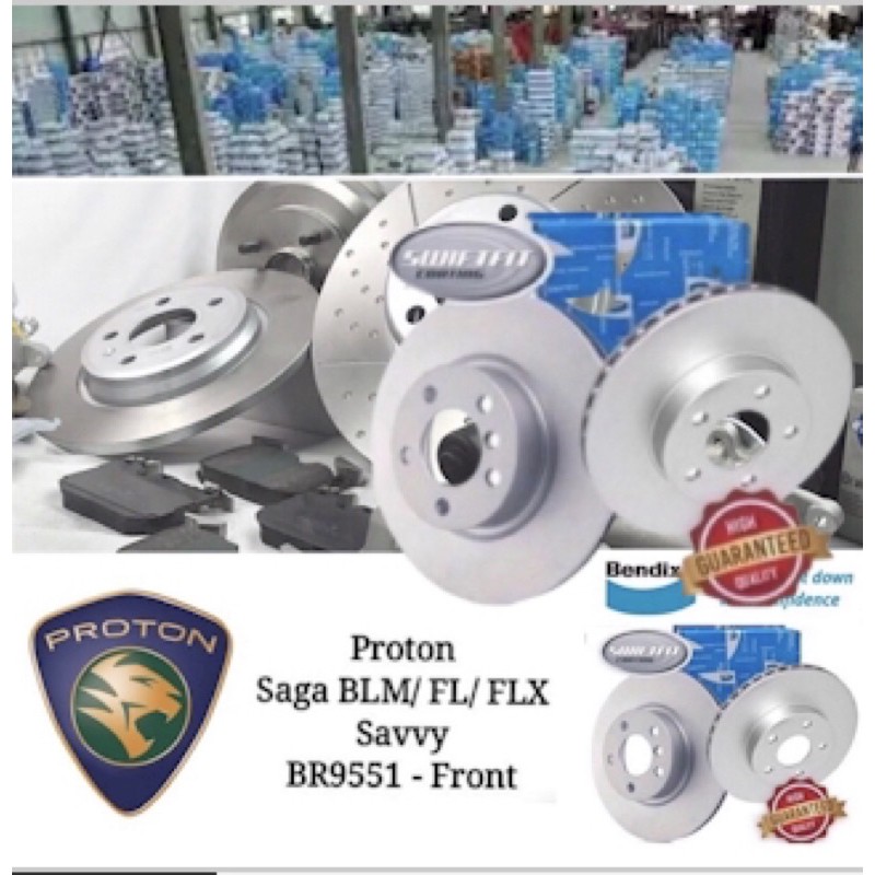 Original* Bendix Swiftfit BR9551 Front Disc Rotor - Proton Saga BLM/ FL ...