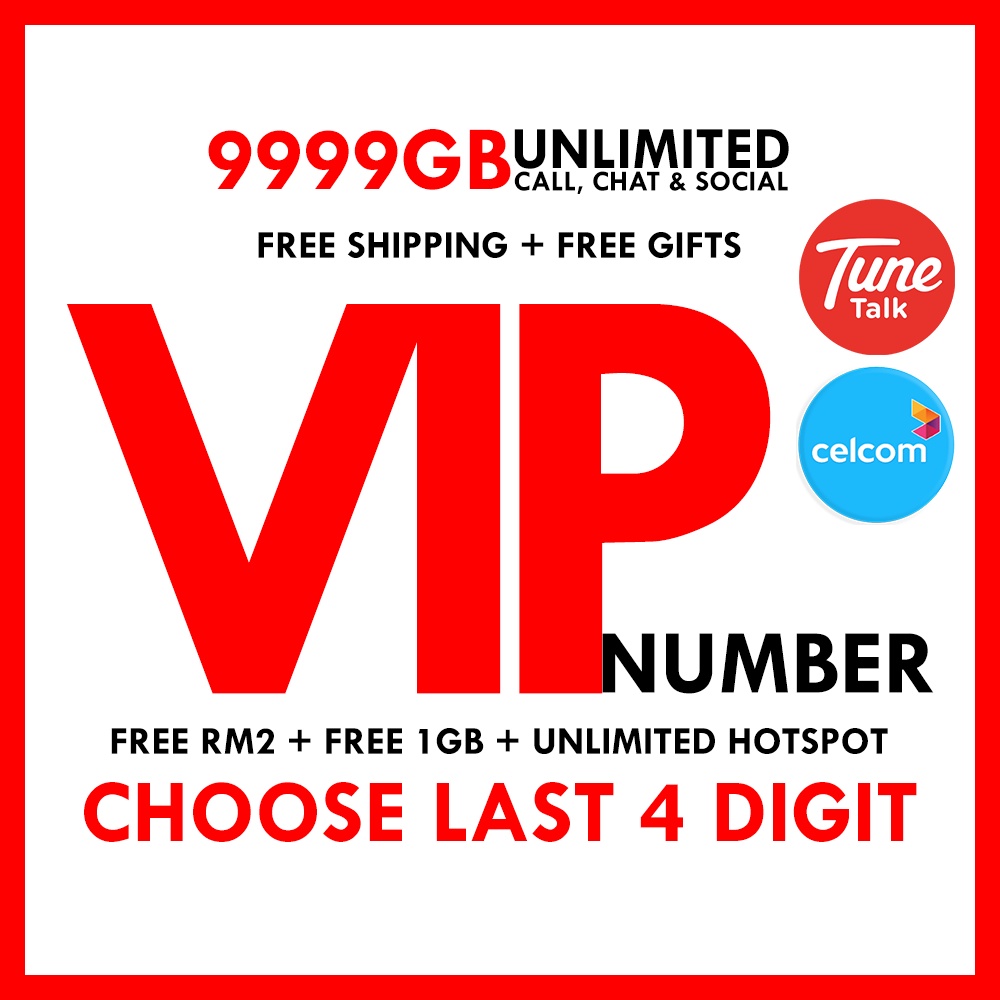 VIP Number Sim Card Unlimited Data Call Hotspot Simkad Prepaid Digi USB