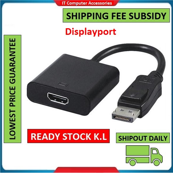 4K / 1080P DisplayPort DP Male To HDMI Female Video Converter Adapter ...