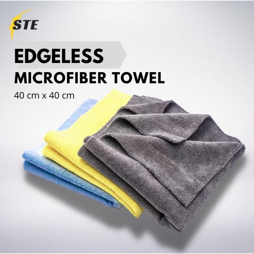 Microfiber Cloth Edgeless Cleaning Multipurpose Waxing Polishing Removal Microfiber  Towel Kain Lap Kereta