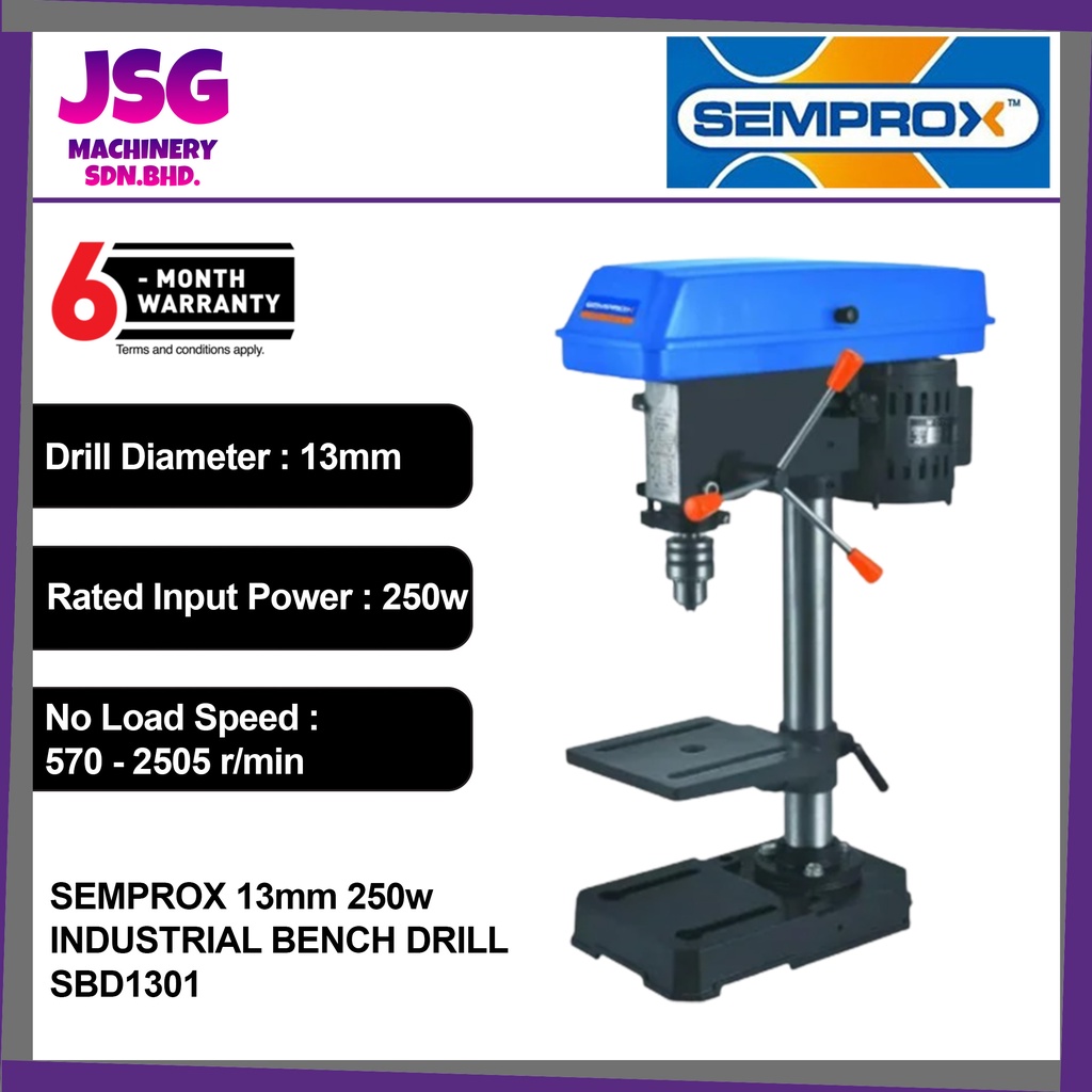 SEMPROX SBD1301 Industrial Bench Drill 13MM 250W Heavy Duty Drill Press ...