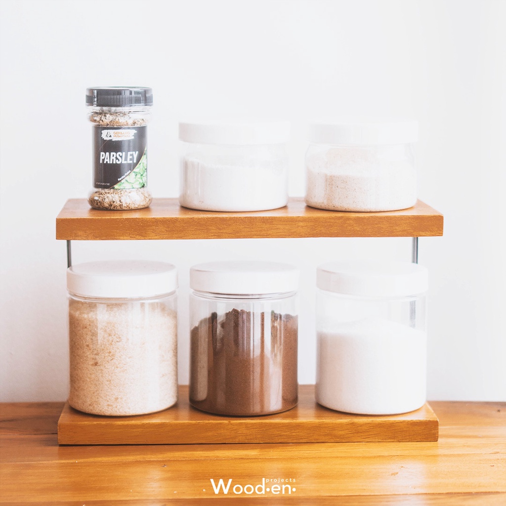 Wooden Projects Minimalist Kitchen Spice Wall Rack Organizer Stick-On  Decoration Kitchen Storage Equipment RD30