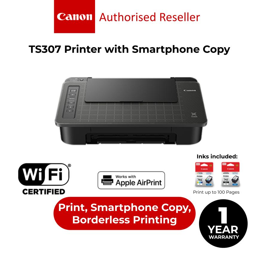CANON Pixma TS307 Wireless Printer Borderless Printing with Smartphone ...
