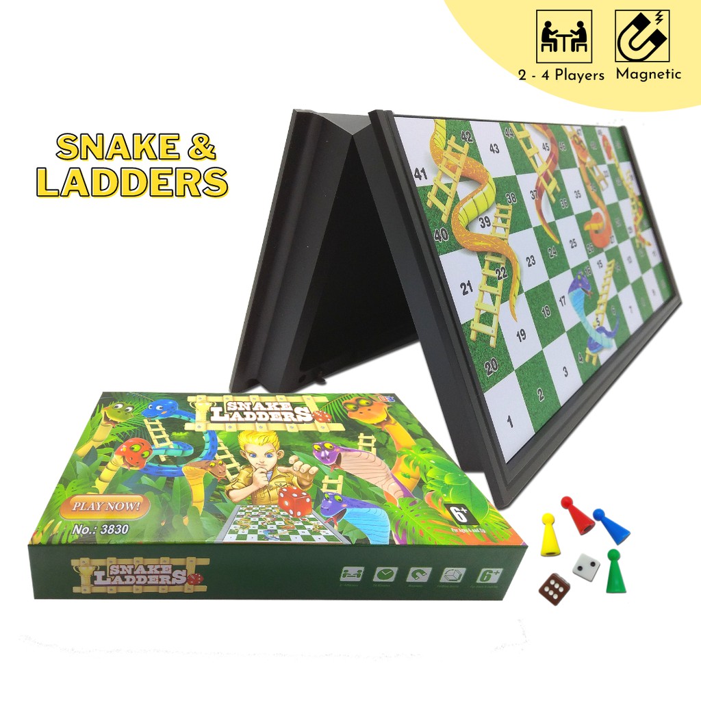 Jeu De Serpents Et échelles Magnétique MY PLG0850 – Plateau Pliable – Voyage – 2 à 5 Joueurs Dès 6 Ans