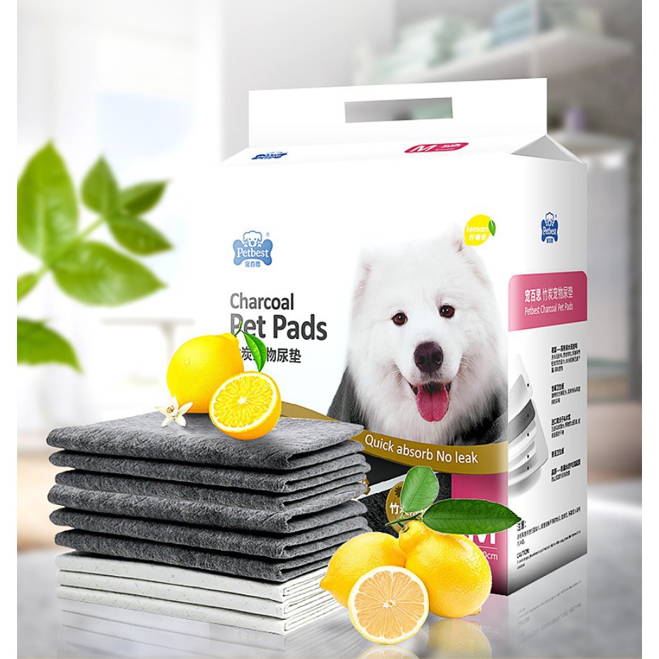 Petbest Charcoal Pet pads Wee Wee Pads Pet Urine Pad Cat Dog Guinea Pig Absorbent 45x60cm 50pcs bag