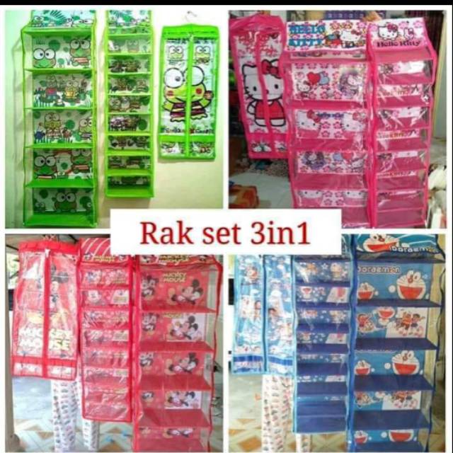 Bag Rack Shoe Rack Hijab Rack 3 in 1 Hanging Set Rack | Shopee Malaysia