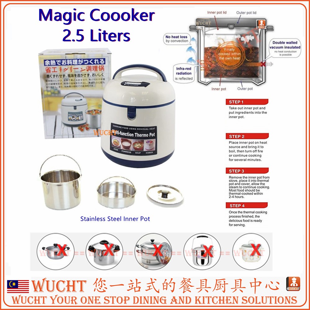 WUCHT】Magic Cooker Thermal Cooker 2.5L - Blue 焖烧锅