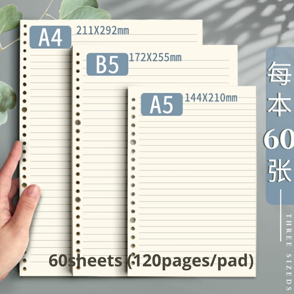 Loose Leaf Notebook A4/B5/A5 Replaceable refill planner Bullet journal