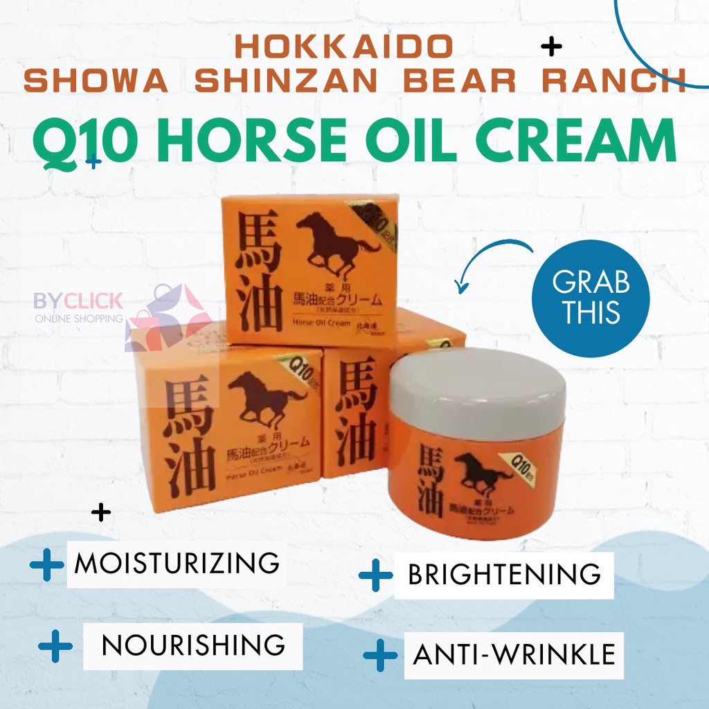 [Ready Stock] Hokkaido Horse Oil Cream (Q10) 90g 北海道昭和新山熊牧場馬油 hokkaido ...