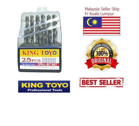 KING TOYO HSS DRILL BIT SET 25PCS (1.MM TO 13.0MM) Shopee Malaysia