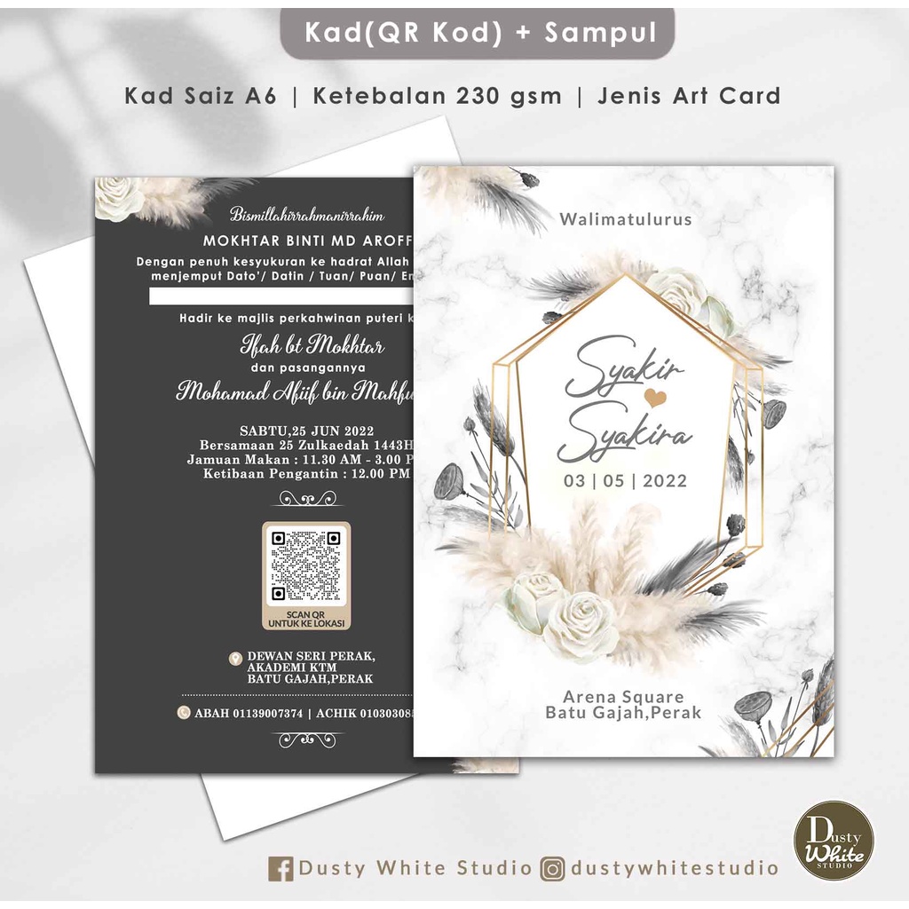 Kad Kahwin bajet saiz A6|Kad Kahwin Murah|Kad Kahwin Depan belakang ...