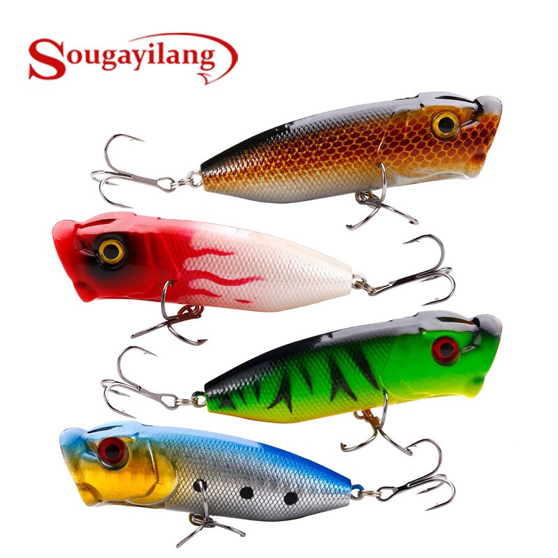 Sougayilang Popper Fishing Lures 1Pc Topwater Crankbait With