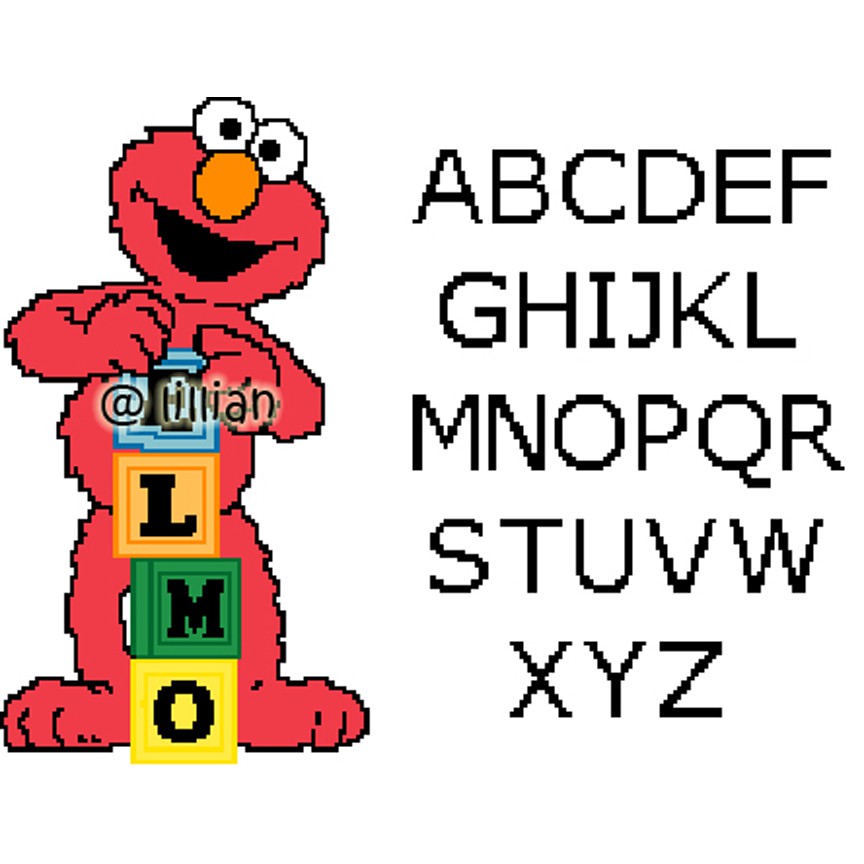 PDF Pattern *SESAME STREET ELMO ABC SAMPLER* Cross Stitch Digital