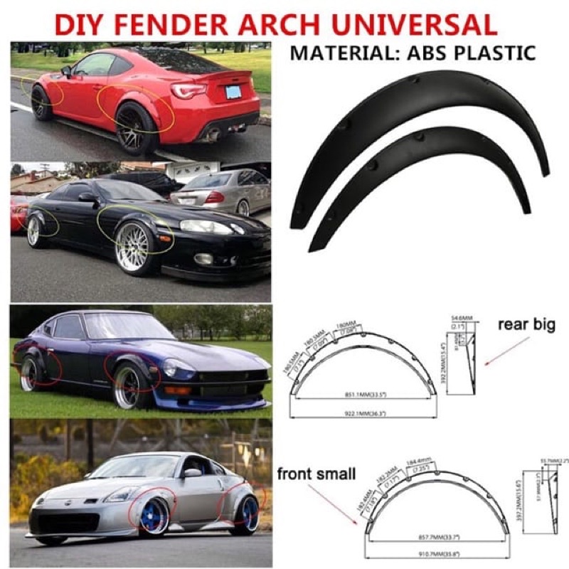 Universal Wheel Flare Wide COVER Tayar Magat Fender Arc Wira Satria