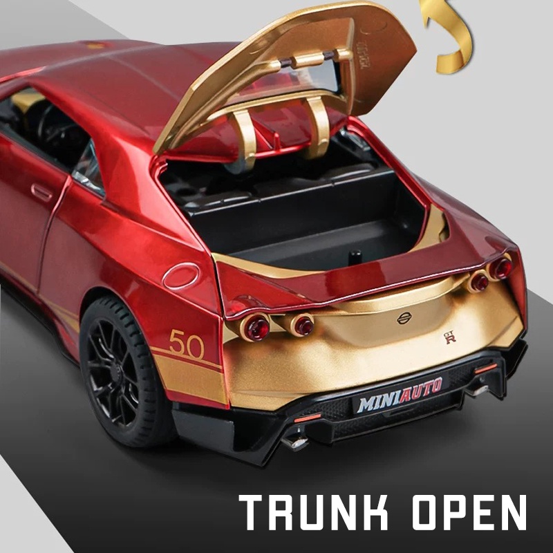 【RUM】1:24 Scale Nissan GT-R50 Alloy Car Model Light & Sound Effect ...