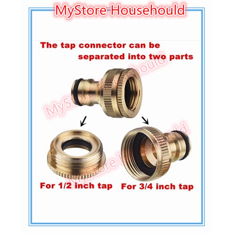 Brass Garden Hose Tap Connector, 1/2