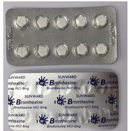 SUNWARD Bromhexine 8mg tablet 10’s (1 strip)  Ubat Cair Kahak (Exp