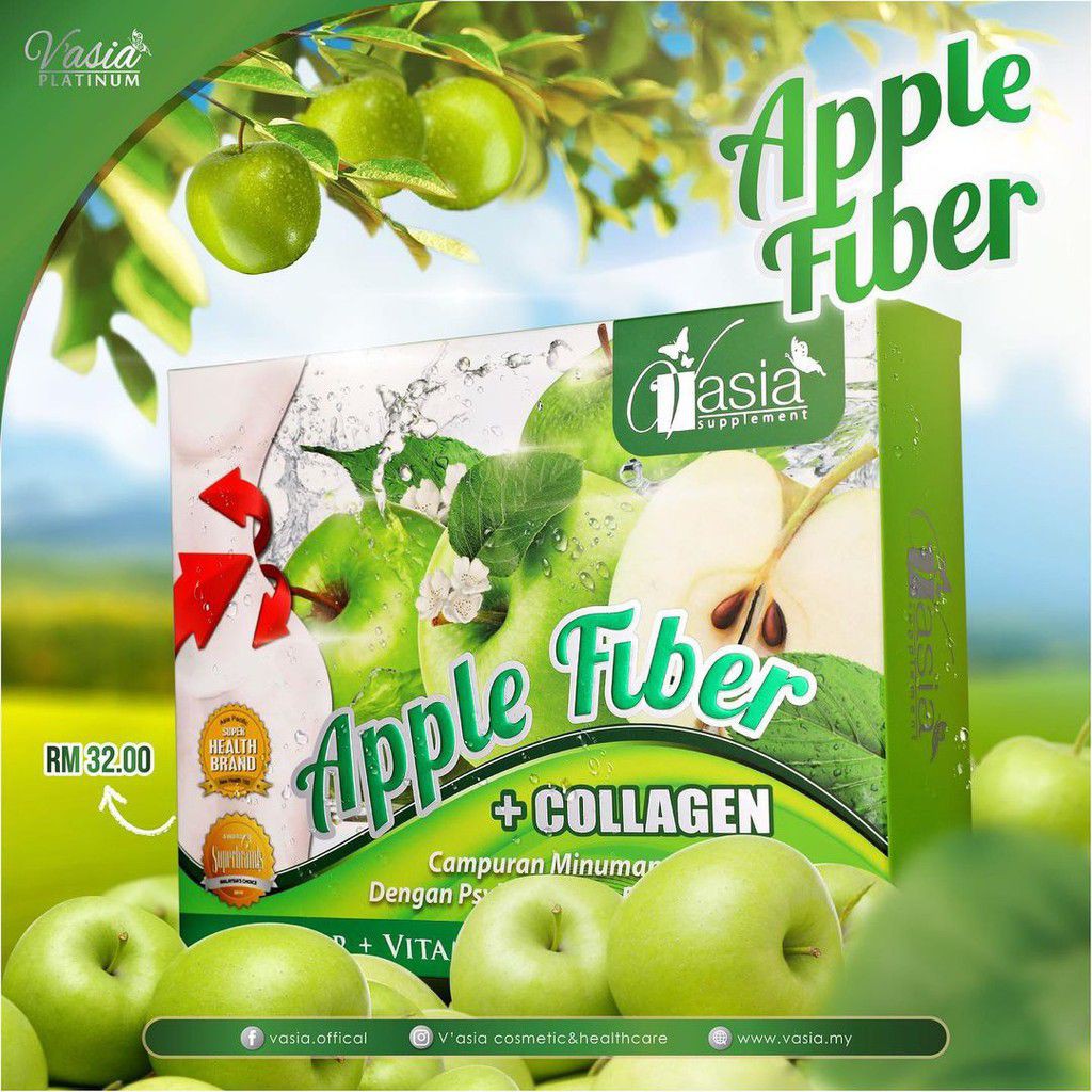 V'asia Orange Fiber & Apple Fiber + Collagen V asia 10sachet x 15grm🍊