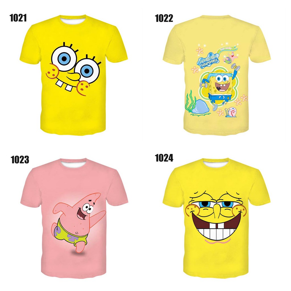 Spongebob Patrick Star Summer Short sleeve 3D printed casual T-shirts ...