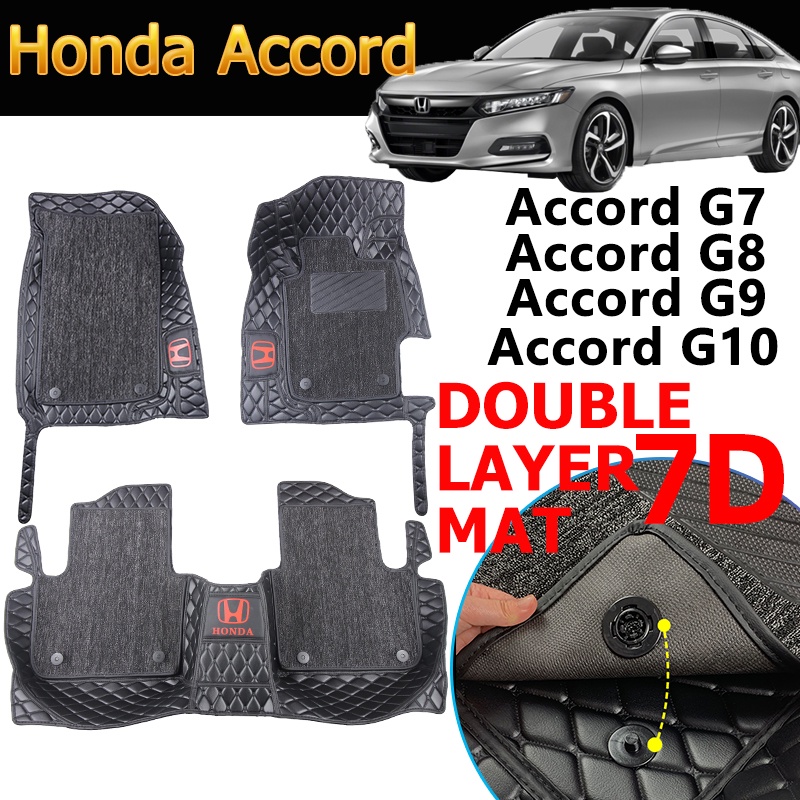 2Layers Carpet Honda Accord Car Floor Mat (10th Gen/9th Gen/8th Gen/7th Gen/2003Present) PU
