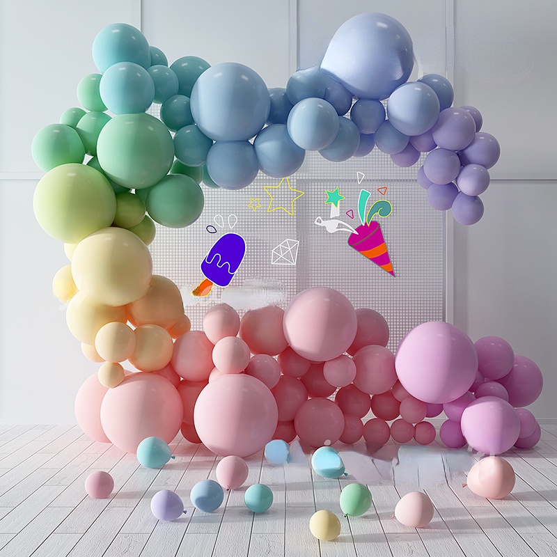 5-18 Inch Color Macaron Inflatable Latex Balloon Arch Door Decoration ...