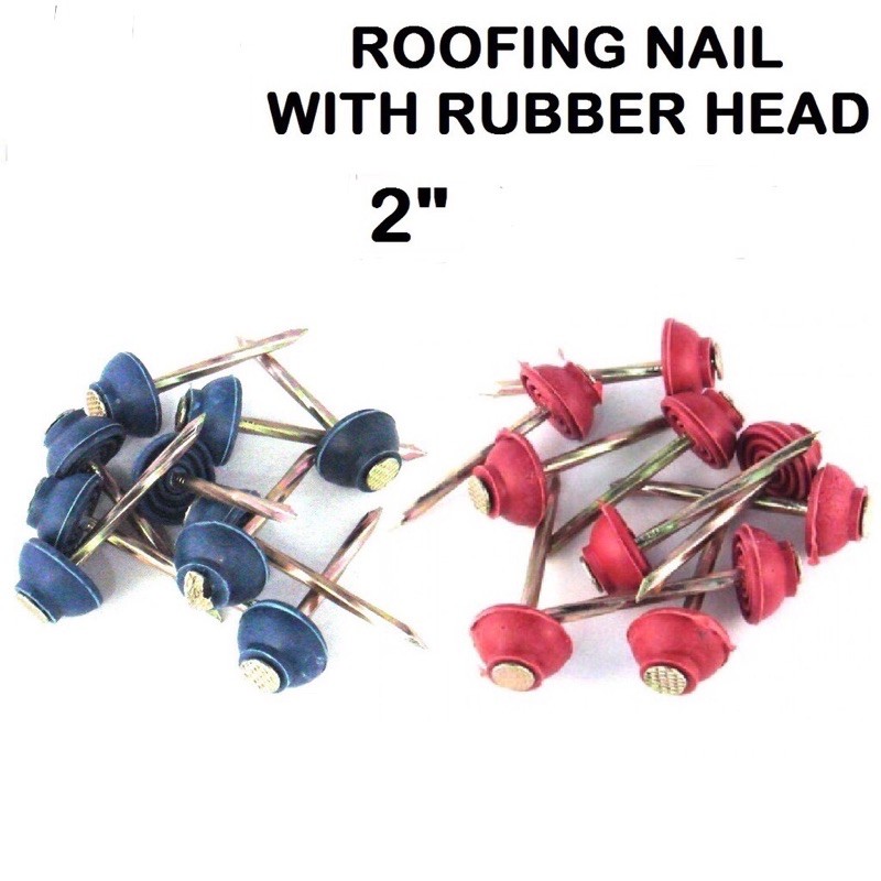 🔥big Sales🔥high Quality 2 50mm [red] Rubber Head Roofing Nail Paku Zink Paku Bumbung Paku