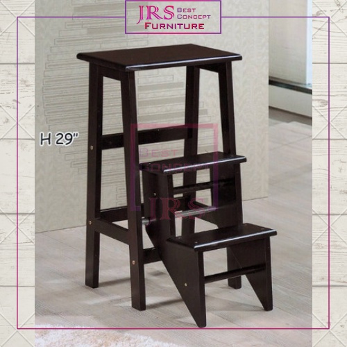 JRS 3 Step Quality Solid Wood Step Ladder Stool / Foldable Step Chair / Made In Malaysia 折叠梯椅