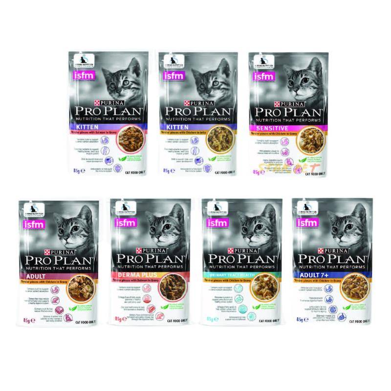 Purina Pro Plan (Super Premium) Cat Pouch 85g kitten Urinary Derma ...