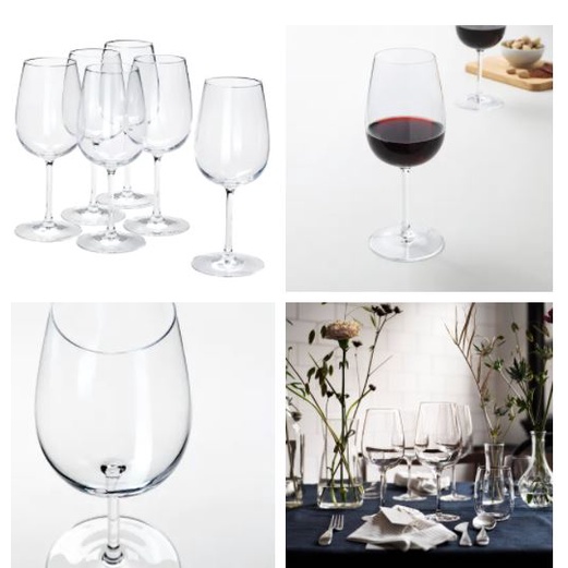 STORSINT Red wine glass, clear glass, Height: 9 Package quantity