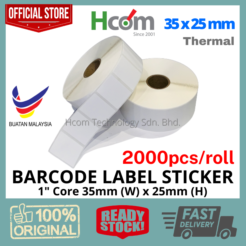 Barcode Label Product Price Blank Sticker (Thermal Direct/Paper) 35mm ...