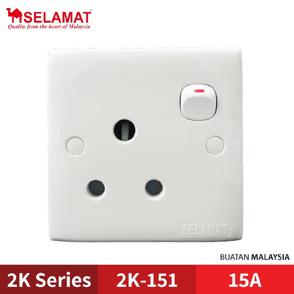 Selamat 2k 15a 1 Gang Switch Socket Outlet 2k 151 Shopee Malaysia