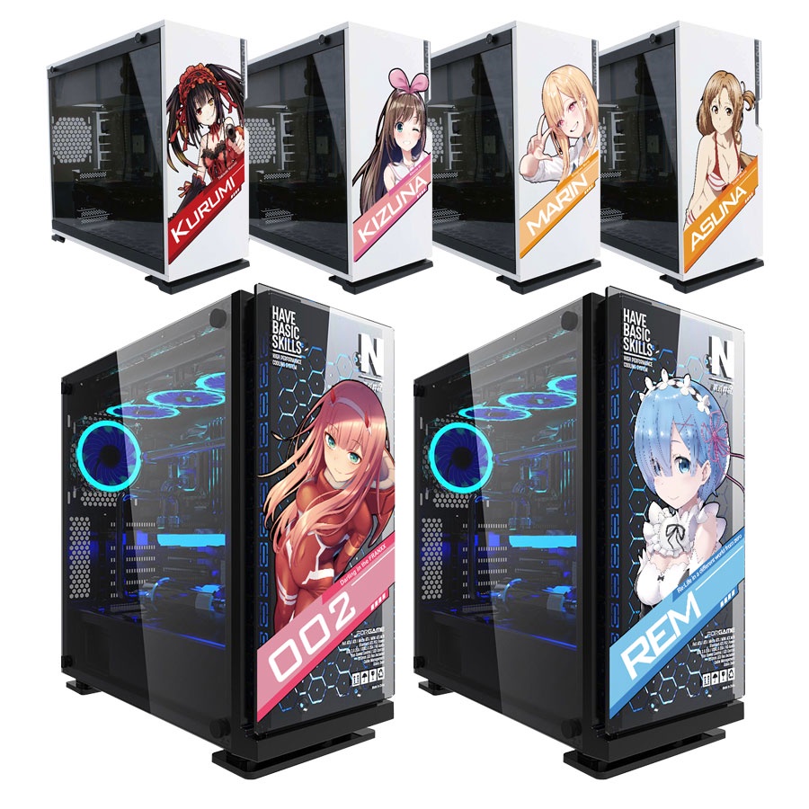 Anime Stickers for PC Case,Cartoon Decor Decals for Computer Chassis